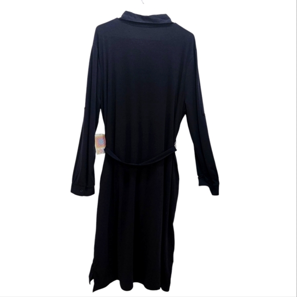 NWT LuLaRoe Ellie Shirt Dress Navy Button Front Pockets Stylish Career Size XL - Picture 2 of 6